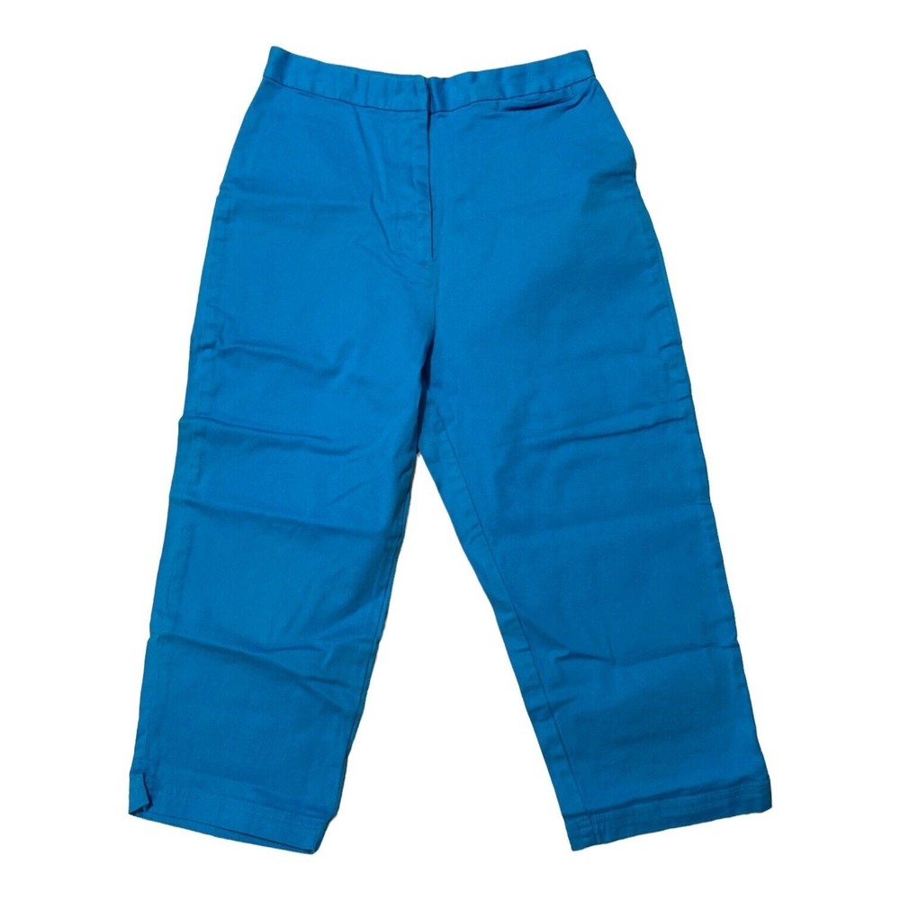 Mountain Lake Cotton Stretch High Waist Capri Pants Women's 6 Blue NWOT